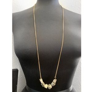 BCBGENERATION LONG CHAIN NECKLACE REAL STONE